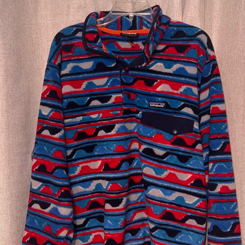 Patagonia Synchilla Blue and Red Fleece